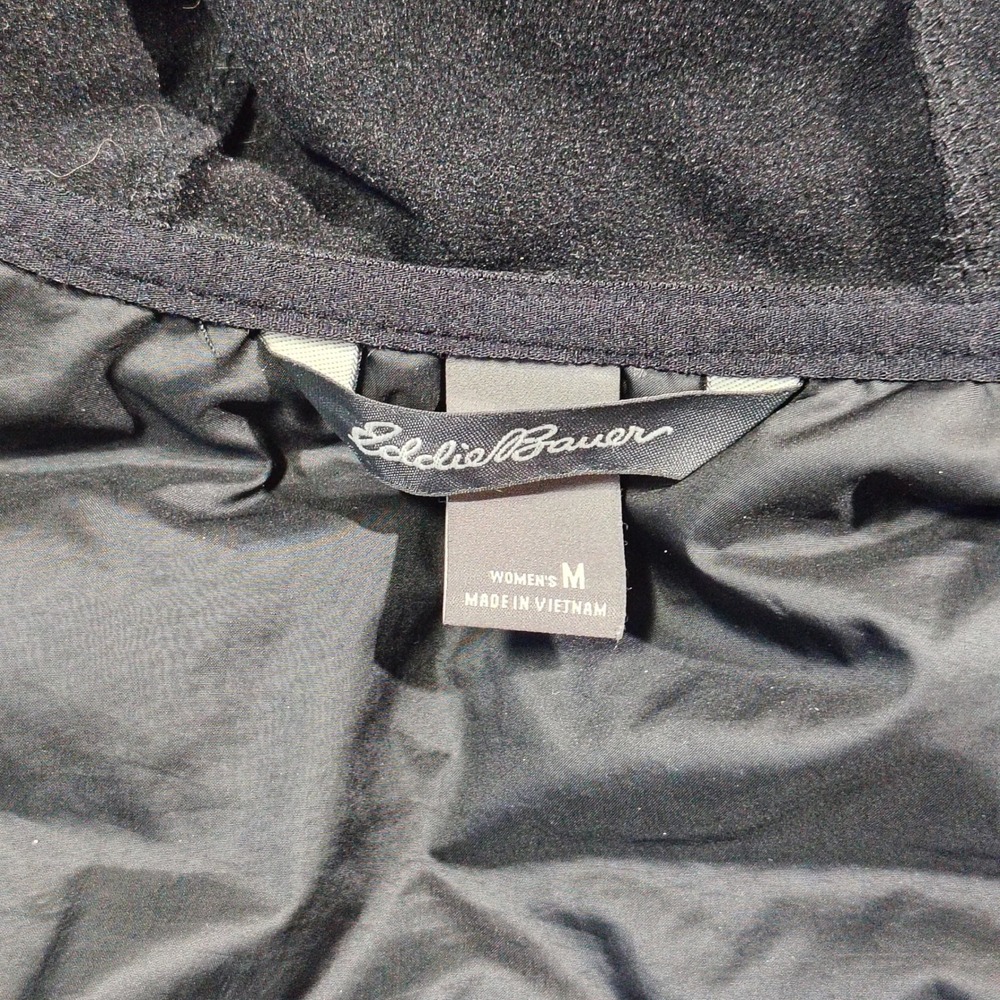 Eddie Bauer Jacket Womens Medium Black MotionLoft Hybrid Down Hooded Zip 0623 - Picture 11 of 16
